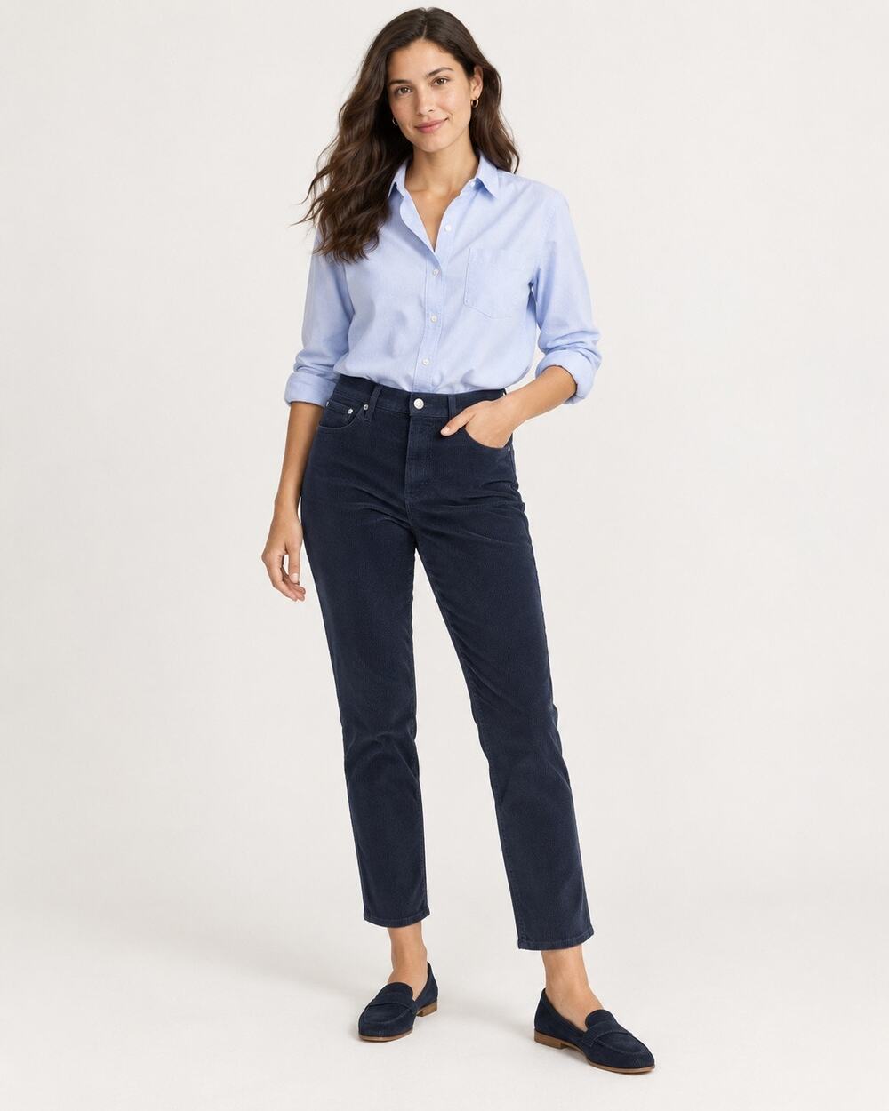NWT J.Crew 9” Vintage Straight Corduroy Pants Black Size 30 High Rise